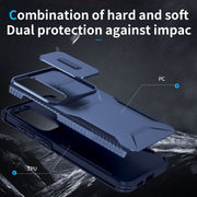 For Samsung Galaxy S25+ 5G / S24+ 5G Sliding Camshield Phone Case(Blue)