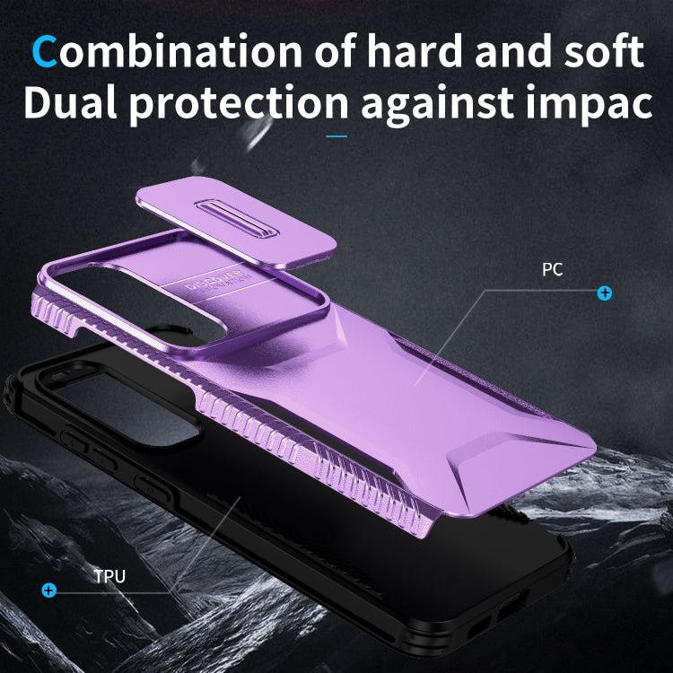 For Samsung Galaxy S25+ 5G / S24+ 5G Sliding Camshield Phone Case(Purple)