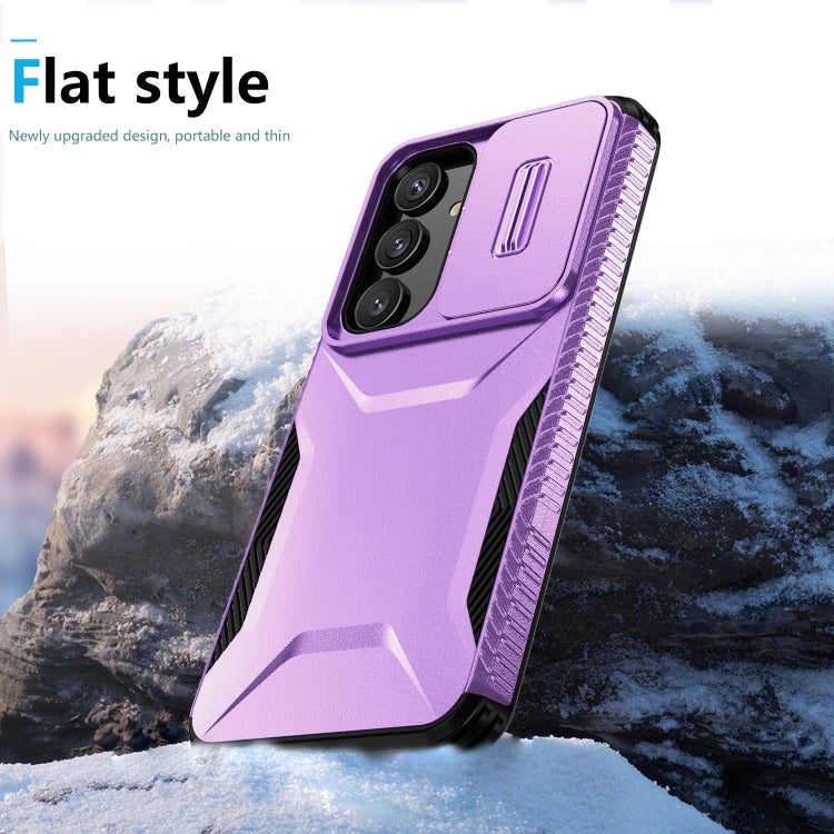 For Samsung Galaxy S25+ 5G / S24+ 5G Sliding Camshield Phone Case(Purple)