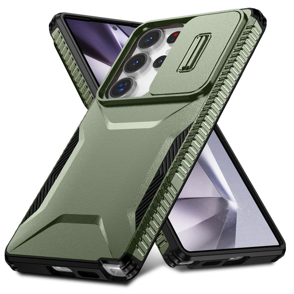 For Samsung Galaxy S25 Ultra 5G Sliding Camshield Phone Case(Alpine Green)