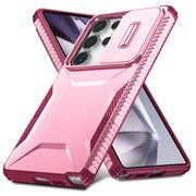 For Samsung Galaxy S25 Ultra 5G Sliding Camshield Phone Case(Pink + Rose Red)