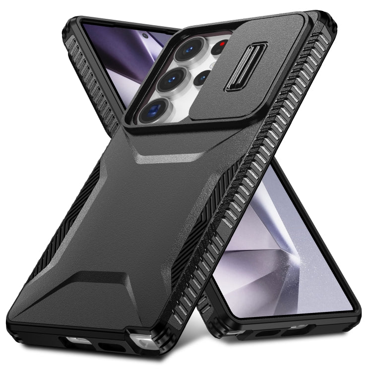 For Samsung Galaxy S25 Ultra 5G Sliding Camshield Phone Case(Black)