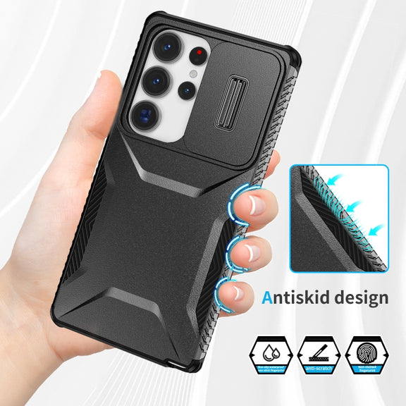 For Samsung Galaxy S25 Ultra 5G Sliding Camshield Phone Case(Black)