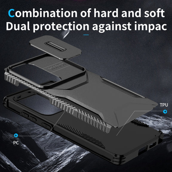 For Samsung Galaxy S25 Ultra 5G Sliding Camshield Phone Case(Black)