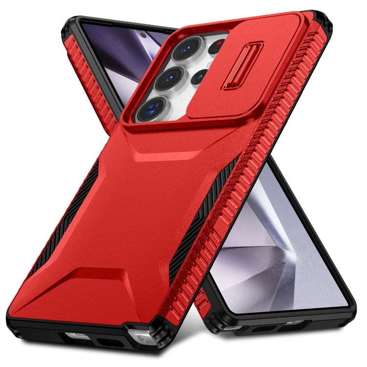For Samsung Galaxy S25 Ultra 5G Sliding Camshield Phone Case(Red)