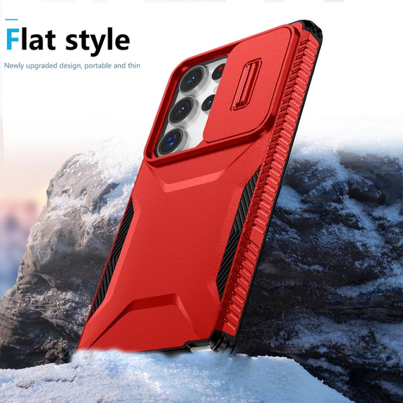 For Samsung Galaxy S25 Ultra 5G Sliding Camshield Phone Case(Red)