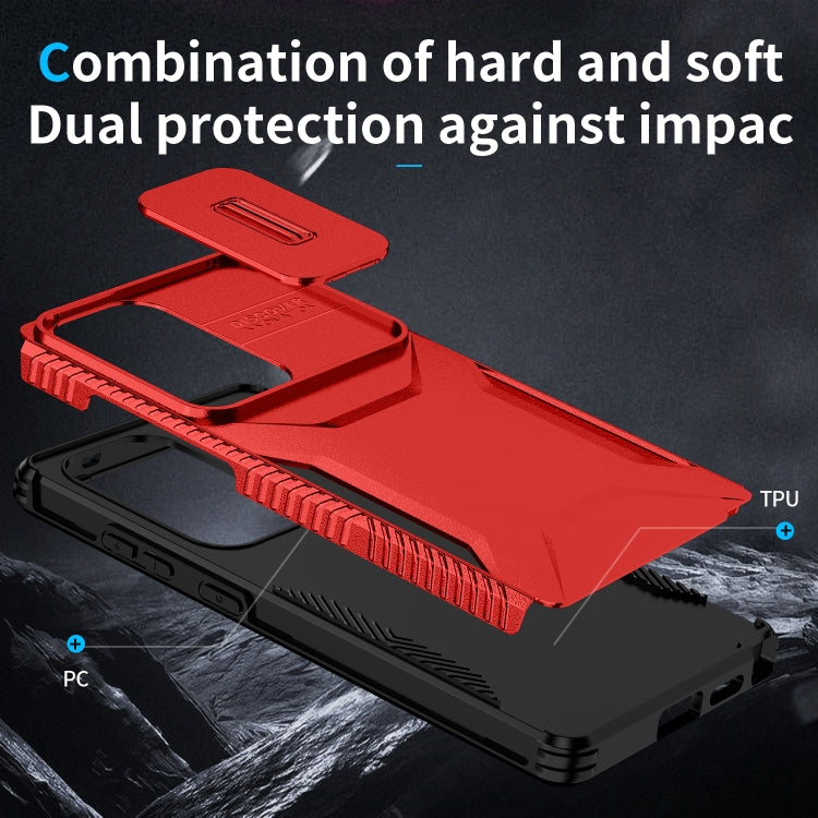 For Samsung Galaxy S25 Ultra 5G Sliding Camshield Phone Case(Red)