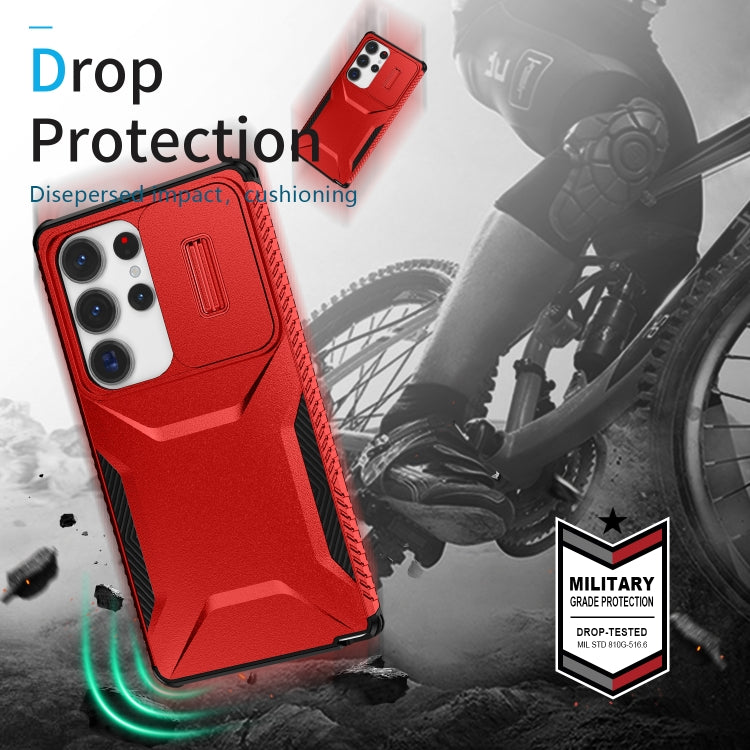 For Samsung Galaxy S25 Ultra 5G Sliding Camshield Phone Case(Red)