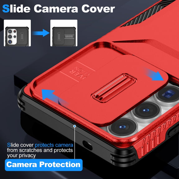 For Samsung Galaxy S25 Ultra 5G Sliding Camshield Phone Case(Red)