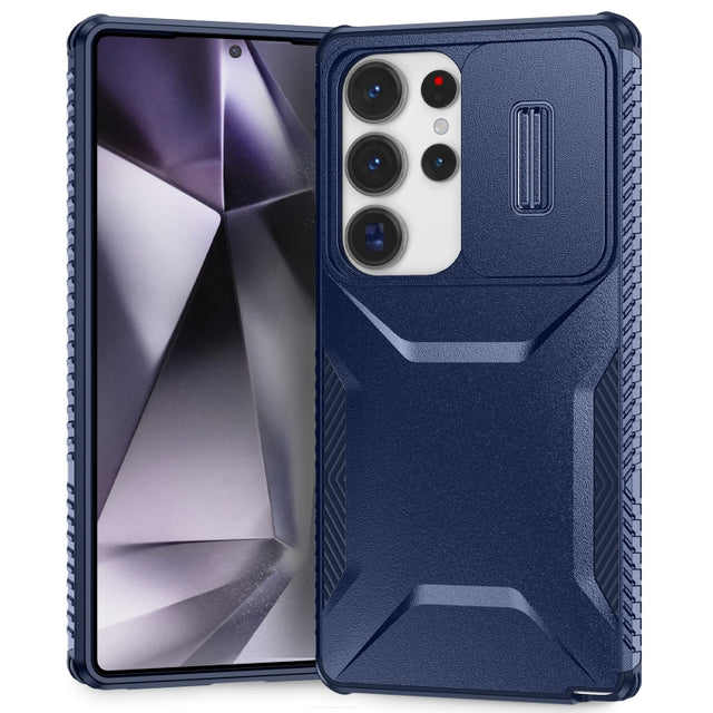 For Samsung Galaxy S25 Ultra 5G Sliding Camshield Phone Case(Blue)