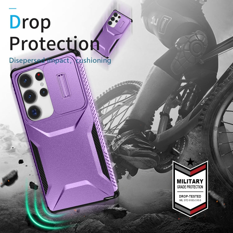 For Samsung Galaxy S25 Ultra 5G Sliding Camshield Phone Case(Purple)