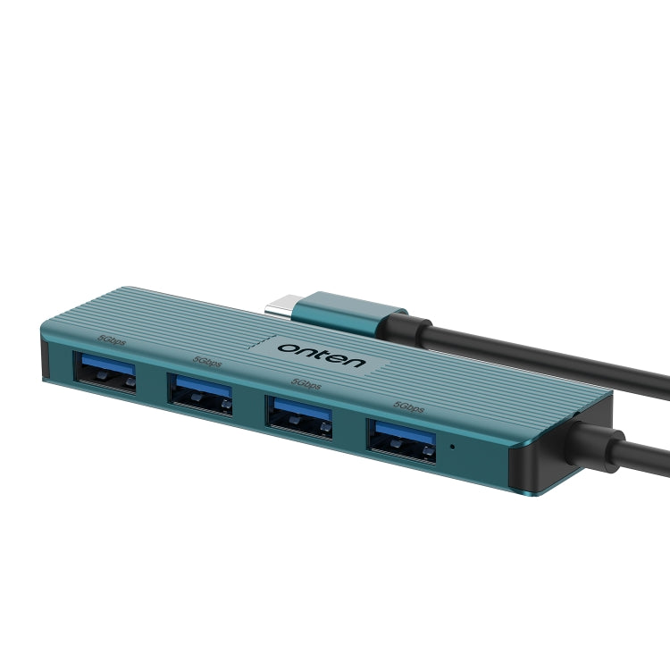 Onten UC621 5Gbps USB-C / Type-C to USB 3.2 Gen1 4 in 1 Multi-function HUB Docking Station, Length:1.5m(Green)