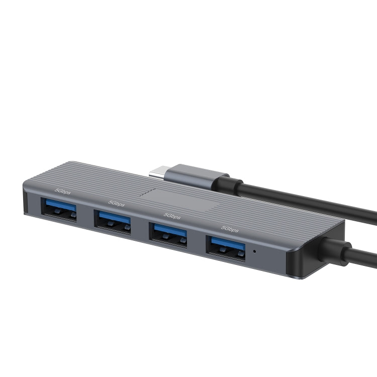 Onten UC621 5Gbps USB-C / Type-C to USB 3.2 Gen1 4 in 1 Multi-function HUB Docking Station, Length:1.5m(Grey)