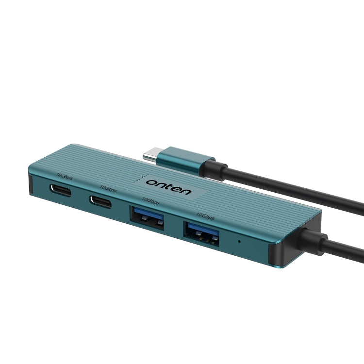 Onten UC622 10Gbps USB-C / Type-C to 2 x USB + 2 x USB-C / Type-C 4 in 1 HUB Docking Station, Length:1.5m(Green)