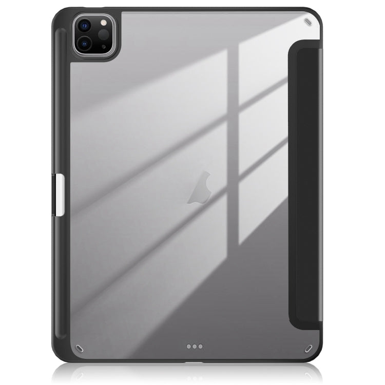 For iPad Air 11 2024 / Pro 11 2022 Acrylic 3-Fold Smart Leather Tablet Case(Black)