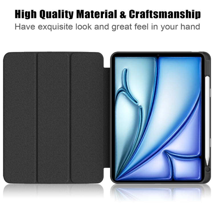 For iPad Air 11 2024 / Pro 11 2022 Acrylic 3-Fold Smart Leather Tablet Case(Black)