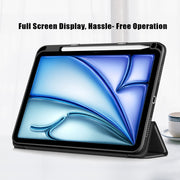 For iPad Air 11 2024 / Pro 11 2022 Acrylic 3-Fold Smart Leather Tablet Case(Black)