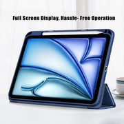 For iPad Air 11 2024 / Pro 11 2022 Acrylic 3-Fold Smart Leather Tablet Case(Dark Blue)
