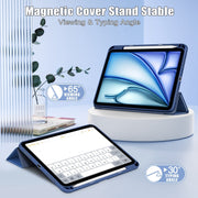For iPad Air 11 2024 / Pro 11 2022 Acrylic 3-Fold Smart Leather Tablet Case(Dark Blue)