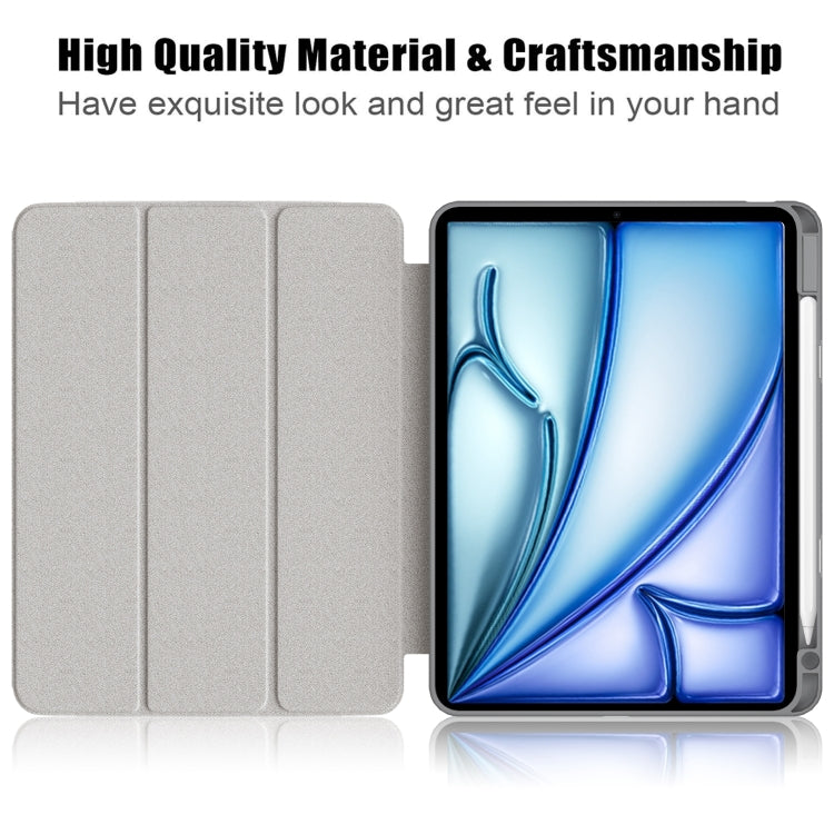 For iPad Air 11 2024 / Pro 11 2022 Acrylic 3-Fold Smart Leather Tablet Case(Grey)