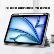 For iPad Air 11 2024 / Pro 11 2022 Acrylic 3-Fold Smart Leather Tablet Case(Grey)