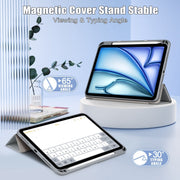 For iPad Air 11 2024 / Pro 11 2022 Acrylic 3-Fold Smart Leather Tablet Case(Grey)