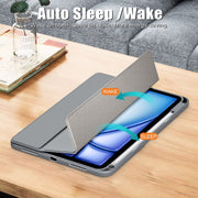 For iPad Air 11 2024 / Pro 11 2022 Acrylic 3-Fold Smart Leather Tablet Case(Grey)