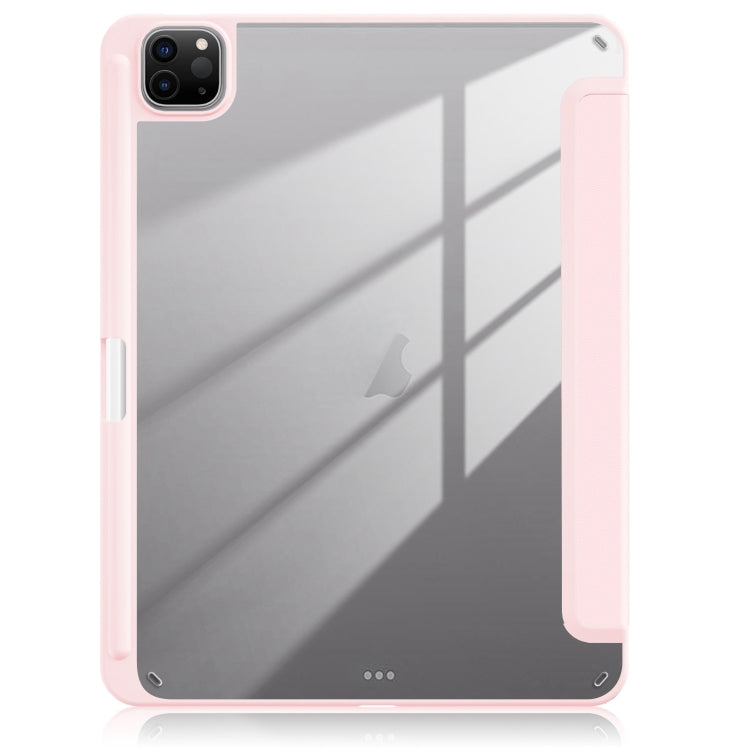 For iPad Air 11 2024 / Pro 11 2022 Acrylic 3-Fold Smart Leather Tablet Case(Pink)
