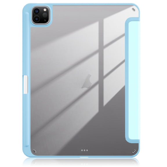 For iPad Air 11 2024 / Pro 11 2022 Acrylic 3-Fold Smart Leather Tablet Case(Sky Blue)