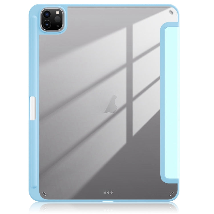 For iPad Air 11 2024 / Pro 11 2022 Acrylic 3-Fold Smart Leather Tablet Case(Sky Blue)