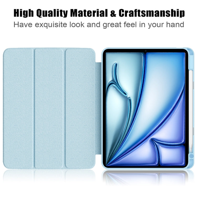 For iPad Air 11 2024 / Pro 11 2022 Acrylic 3-Fold Smart Leather Tablet Case(Sky Blue)