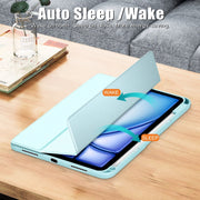 For iPad Air 11 2024 / Pro 11 2022 Acrylic 3-Fold Smart Leather Tablet Case(Sky Blue)