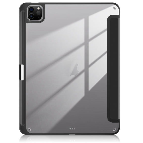 For iPad Pro 11 2024 Acrylic 3-Fold Smart Leather Tablet Case(Black)