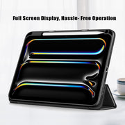 For iPad Pro 11 2024 Acrylic 3-Fold Smart Leather Tablet Case(Black)