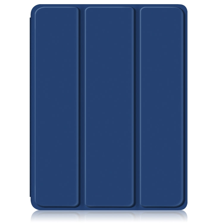 For iPad Pro 11 2024 Acrylic 3-Fold Smart Leather Tablet Case(Dark Blue)