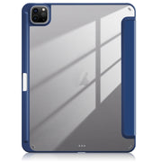 For iPad Pro 11 2024 Acrylic 3-Fold Smart Leather Tablet Case(Dark Blue)