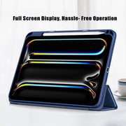 For iPad Pro 11 2024 Acrylic 3-Fold Smart Leather Tablet Case(Dark Blue)