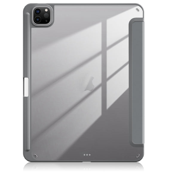 For iPad Pro 11 2024 Acrylic 3-Fold Smart Leather Tablet Case(Grey)