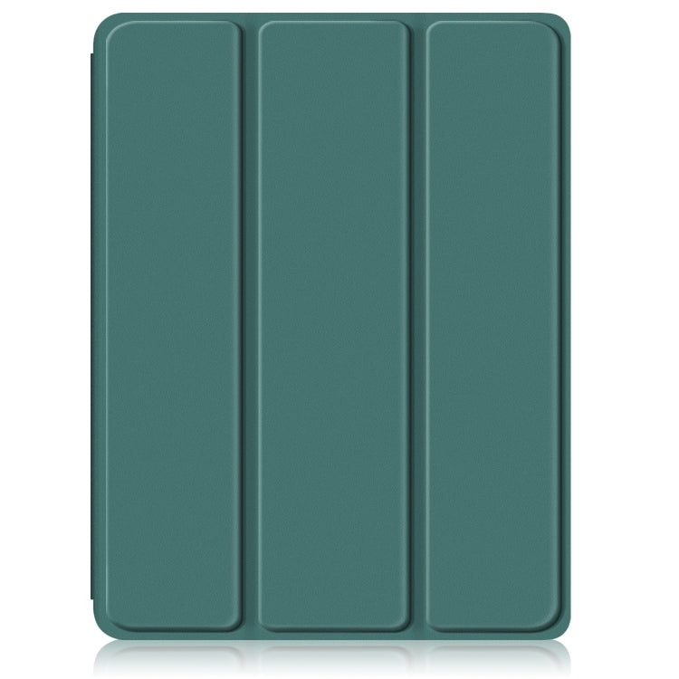 For iPad Pro 11 2024 Acrylic 3-Fold Smart Leather Tablet Case(Deep Green)