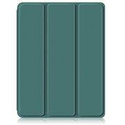 For iPad Pro 11 2024 Acrylic 3-Fold Smart Leather Tablet Case(Deep Green)