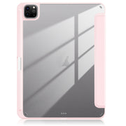 For iPad Pro 11 2024 Acrylic 3-Fold Smart Leather Tablet Case(Pink)