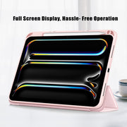 For iPad Pro 11 2024 Acrylic 3-Fold Smart Leather Tablet Case(Pink)