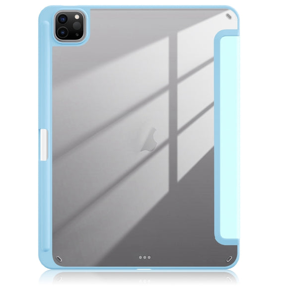 For iPad Pro 11 2024 Acrylic 3-Fold Smart Leather Tablet Case(Sky Blue)