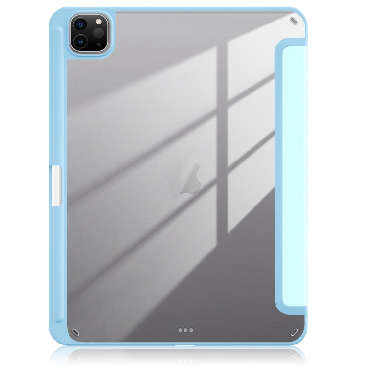 For iPad Pro 11 2024 Acrylic 3-Fold Smart Leather Tablet Case(Sky Blue)
