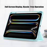 For iPad Pro 11 2024 Acrylic 3-Fold Smart Leather Tablet Case(Sky Blue)
