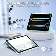 For iPad Pro 11 2024 Acrylic 3-Fold Smart Leather Tablet Case(Sky Blue)