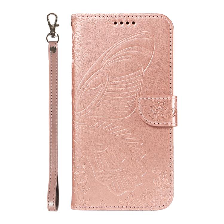 For Huawei Pura 80 5G Swallowtail Butterfly Embossed Leather Phone Case(Rose Gold)