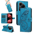 For Huawei Pura 80 Pro 5G Swallowtail Butterfly Embossed Leather Phone Case(Blue) - free shipping - PMC TechLife - Order now!