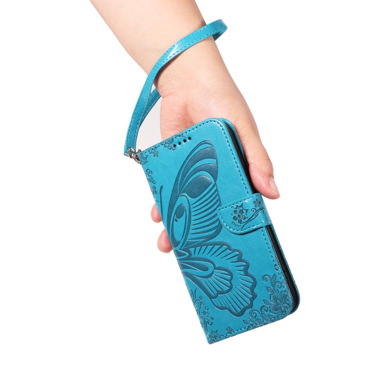 For Huawei Pura 80 Pro 5G Swallowtail Butterfly Embossed Leather Phone Case(Blue)