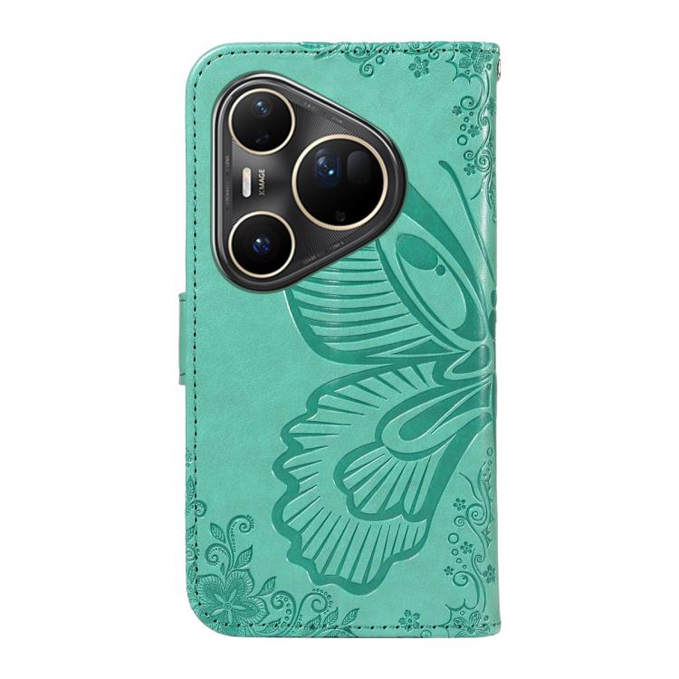 For Huawei Pura 80 Ultra 5G Swallowtail Butterfly Embossed Leather Phone Case(Green)